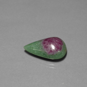 Rubis zoïsite multicolore naturelle en forme de poire, 13,36 ct, opaque