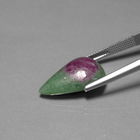 Rubis zoïsite multicolore naturelle en forme de poire, 13,36 ct, opaque