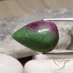 Rubis-Zoisite Multicolore naturelle En forme de poire, 19.64 ct, Opaque