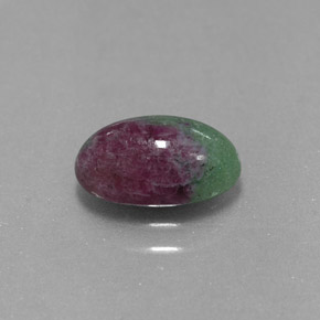 Rubis zoïsite multicolore naturelle coupe ovale, 1,93 ct, opaque