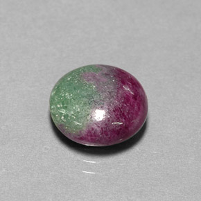 Rubis-Zoisite Multicolore naturelle Coupe roude, 7.28 ct, Opaque
