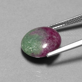 Rubis-Zoisite Multicolore naturelle Coupe roude, 7.28 ct, Opaque