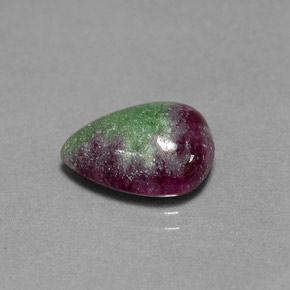 Rubis zoïsite multicolore naturelle en forme de poire, 5,94 ct, opaque