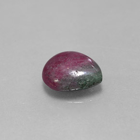 Rubis-Zoisite Multicolore naturelle En forme de poire, 3.83 ct, Opaque
