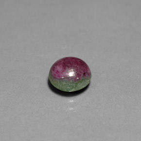 Rubis zoïsite multicolore naturelle coupe roude, 2,19 ct, opaque