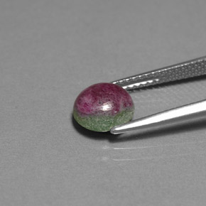 Rubis zoïsite multicolore naturelle coupe roude, 2,19 ct, opaque