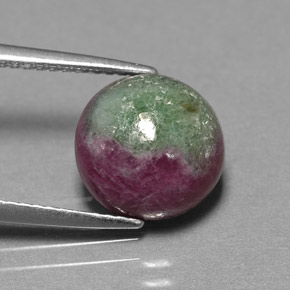 Rubis-Zoisite Multicolore naturelle Coupe roude, 4.68 ct, Opaque
