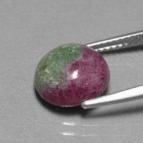 Rubis-Zoisite Multicolore naturelle Coupe roude, 4.68 ct, Opaque