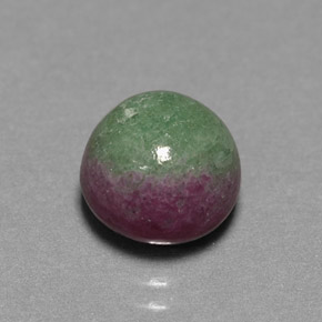 Rubis zoïsite multicolore naturelle coupe roude, 4,85 ct, opaque