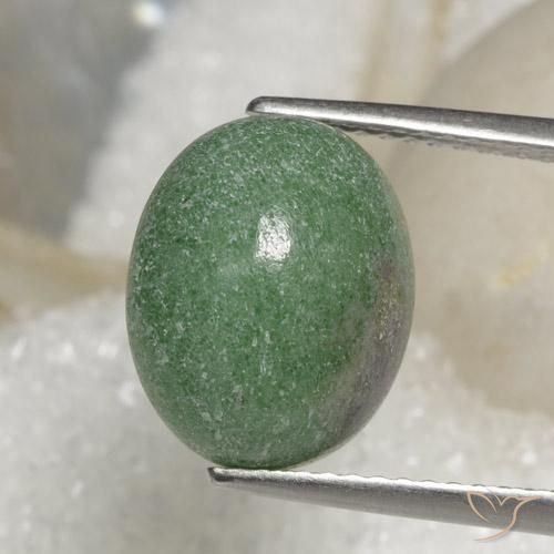 7.26ct Naturel Vert moyen Rubis-Zoisite, ovale, Opaque