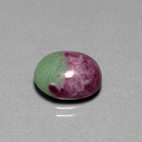 Rubis zoïsite multicolore naturelle coupe ovale, 6,08 ct, opaque