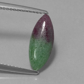 Rubis zoïsite multicolore naturelle marquise, 2,11 ct, opaque