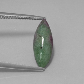 Rubis zoïsite multicolore naturelle marquise, 2,95 ct, opaque