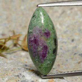Rubis zoïsite multicolore naturelle marquise, 4,34 ct, opaque