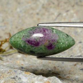 Rubis zoïsite multicolore naturelle marquise, 4,34 ct, opaque