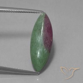 6.03ct Naturel Multicolore Rubis-Zoisite, Marquise, Opaque