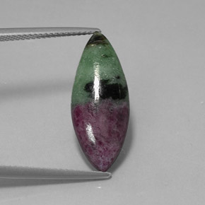 Rubis zoïsite multicolore naturelle marquise, 8,07 ct, opaque
