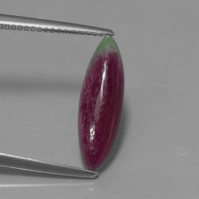 Rubis zoïsite multicolore naturelle marquise, 3,94 ct, opaque