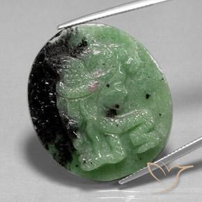 Rubis-Zoisite Multicolore naturelle ovale, 48.13 ct, Opaque