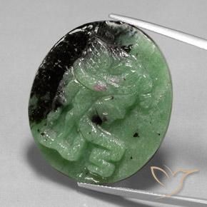 Rubis-Zoisite Multicolore naturelle ovale, 48.13 ct, Opaque