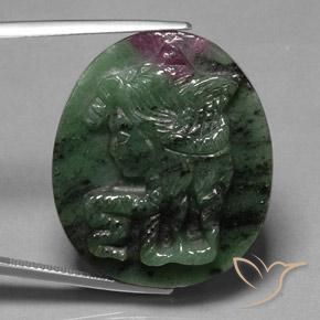 Rubis-Zoisite Multicolore naturelle ovale, 41.05 ct, Opaque