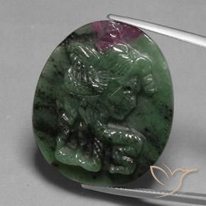 Rubis-Zoisite Multicolore naturelle ovale, 41.05 ct, Opaque