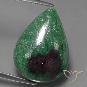 16.04ct Naturel Multicolore Rubis-Zoisite, En forme de poire, Opaque