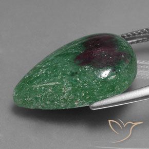 Rubis-Zoisite Multicolore naturelle En forme de poire, 16.04 ct, Opaque