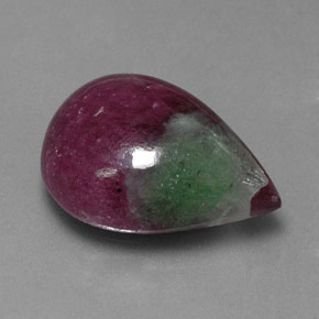 Rubis-Zoisite Multicolore naturelle En forme de poire, 14.55 ct, Opaque