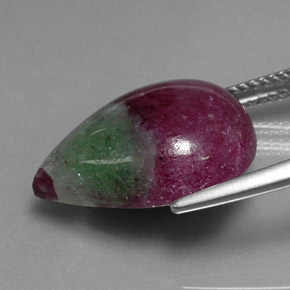 Rubis-Zoisite Multicolore naturelle En forme de poire, 14.55 ct, Opaque