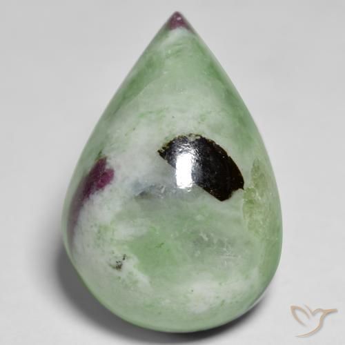 24.85ct Naturel Multicolore Rubis-Zoisite, En forme de poire, Opaque