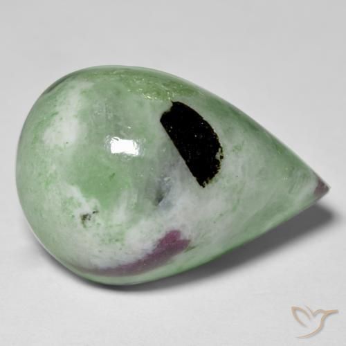 Rubis-Zoisite Multicolore naturelle En forme de poire, 24.85 ct, Opaque