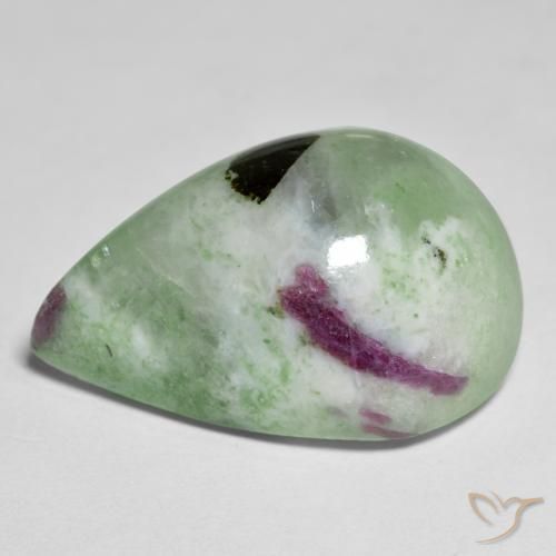 Rubis-Zoisite Multicolore naturelle En forme de poire, 24.85 ct, Opaque