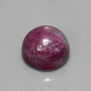Rubis zoïsite multicolore naturelle coupe roude, 6,11 ct, opaque