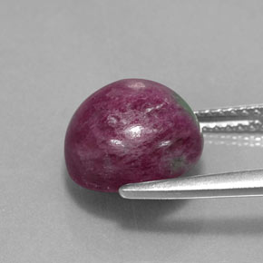 Rubis zoïsite multicolore naturelle coupe roude, 6,11 ct, opaque