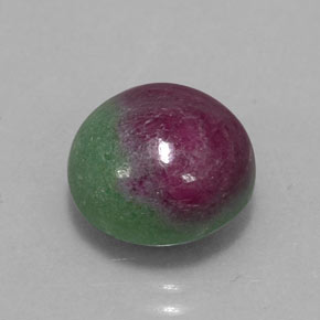 Rubis zoïsite multicolore naturelle coupe roude, 7,72 ct, opaque