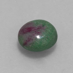 Rubis zoïsite multicolore naturelle coupe roude, 3,56 ct, opaque