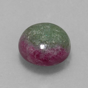 Rubis zoïsite multicolore naturelle coupe roude, 4,73 ct, opaque
