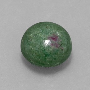 Rubis zoïsite multicolore naturelle coupe roude, 5,13 ct, opaque