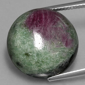Rubis-Zoisite Multicolore naturelle Coupe roude, 25.78 ct, Opaque