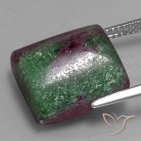 Rubis-Zoisite Multicolore naturelle Baquette, 19.20 ct, Opaque