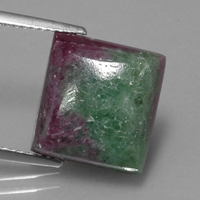Rubis-Zoisite Multicolore naturelle Carré, 9.16 ct, Opaque