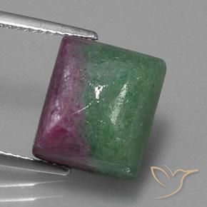 13.67ct Naturel Multicolore Rubis-Zoisite, Baquette, Opaque
