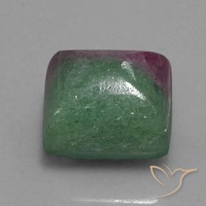 Rubis-Zoisite Multicolore naturelle Baquette, 13.67 ct, Opaque
