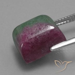 Rubis-Zoisite Multicolore naturelle Baquette, 13.67 ct, Opaque