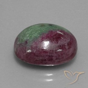 Rubis zoïsite multicolore naturelle coupe ovale, 15,00 ct, opaque