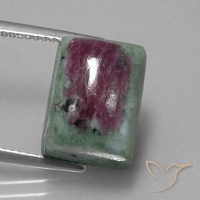 15.55ct Naturel Multicolore Rubis-Zoisite, Baquette, Opaque