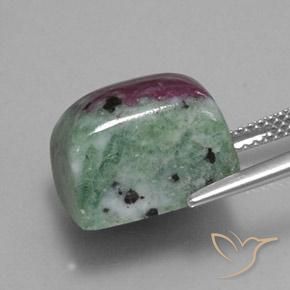 Rubis-Zoisite Multicolore naturelle Baquette, 15.55 ct, Opaque
