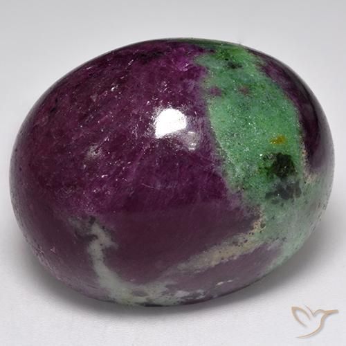 97.01ct Naturel Multicolore Rubis-Zoisite, ovale, Opaque