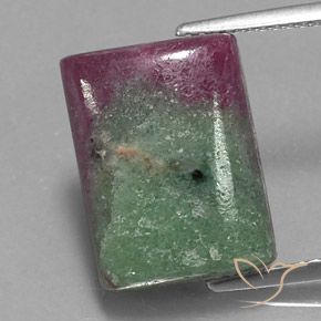 11.43ct Naturel Multicolore Rubis-Zoisite, Baquette, Opaque
